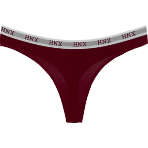 Hnx Bordo Pamuklu Jakar Lastik Tanga Kadın Külot