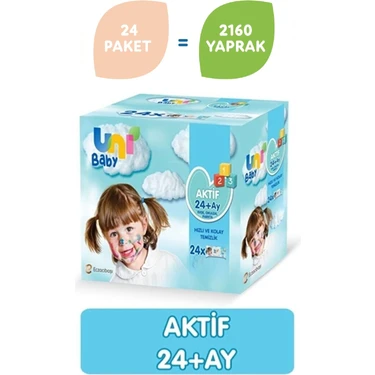 Uni Baby Aktif Islak Mendil 24'lü x 90 Adet 2160