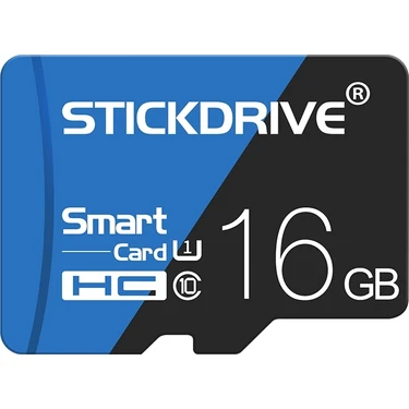 Stickdrive 16GB Yüksek Hızlı U1 Mavi ve Siyah Tf (Mikro Sd) Hafıza Kartı(Yurt