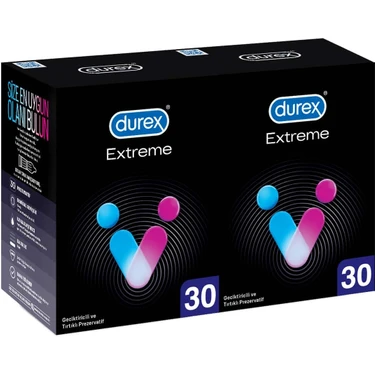 Durex Extreme Geciktirici ve Tırtıklı Prezervatif 60 Adet (30 Lu x 2) Kolay Takılan