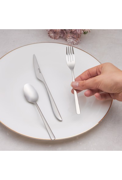 Emsan Bello 18 Parça 6 Kişilik Tatlı Çatal Kaşık Bıçak Seti