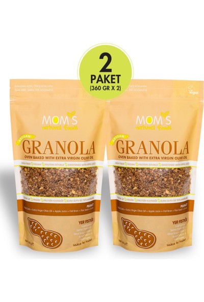 Mom's Natural Foods Yer Fıstıklı Granola 2 x 360 gr