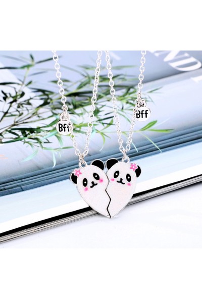 Alp Collection Panda Mıknatıslı Çift Iki Adet Best Friends Bff Kolye Takı