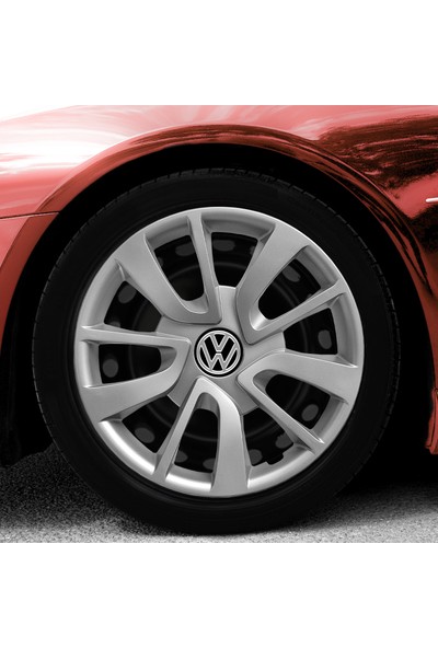 Whiteoto Volkswagen 15 Inç Jant Kapağı Amblemli Gri 4'lü Takım 101
