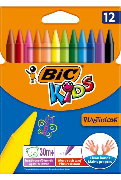 Bic Kids Plastidecor Silinebilir Elleri Kirletmeyen Pastel Boya 12 Renk