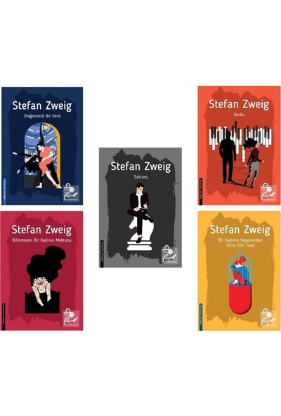 Satranç - Bilinmeyen Bir Kadının Mektubu - Korku - Olağanüstü Bir Gece - Bir Kadının Yaşamından Yirmi Dört Saat 5'Li Kitap Seti - Stefan Zweig