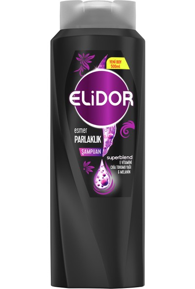 Elidor Superblend Saç Bakım Şampuanı Esmer Parlaklık E Vitamini Chia Tohumu Yağı Melanin 500 ml