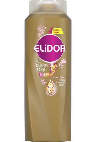 Elidor Superblend Saç Bakım Şampuanı Saç Dökülmelerine Karşı E Vitamini Chia Tohumu Yağı Arjinin 500 ml