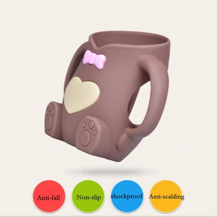 Bebek Silikon Cam Şişeler Damla Geçirmez ve Şişkinlik Geçirmez Cam Biberon (Stil 2 Mavi-Mavi) modelleri