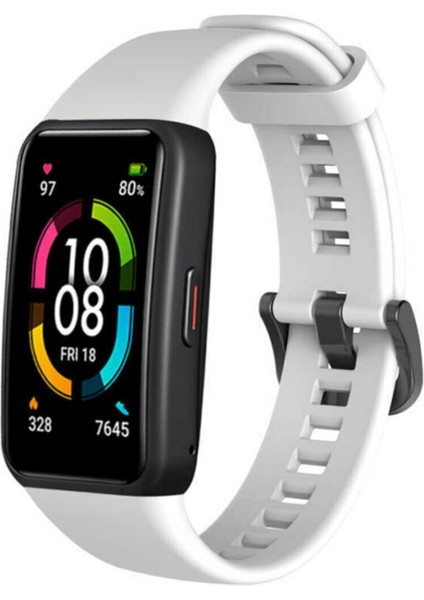 Huawei Band 6 Akıllı Bileklik ile Uyumlu Tokalı Silikon Kordon Kayış