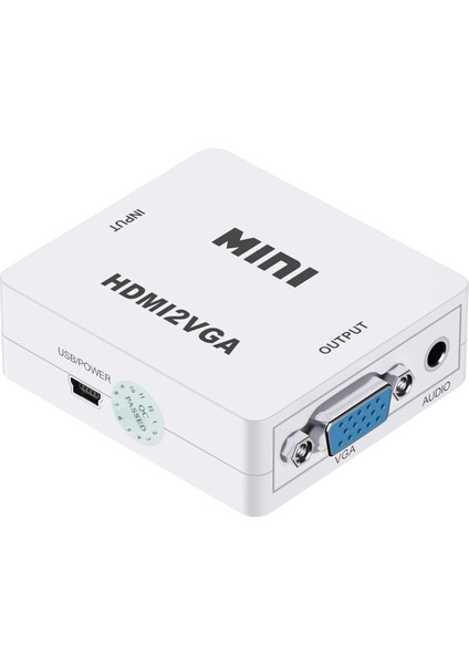 HDMI To VGA Full Hd 1080P Görüntü ve Ses Dönüştürücü Çevirici HDMI In VGA Out Converter HDMI VGA