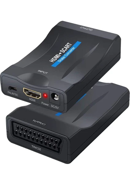 HDMI To Scart Dönüştürücü HDMI In Scart Out 1080P HDMI - Scart Converter Ses Video