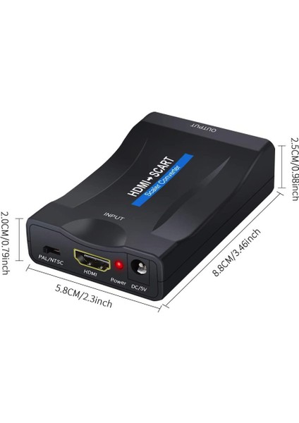 HDMI To Scart Dönüştürücü HDMI In Scart Out 1080P HDMI - Scart Converter Ses Video