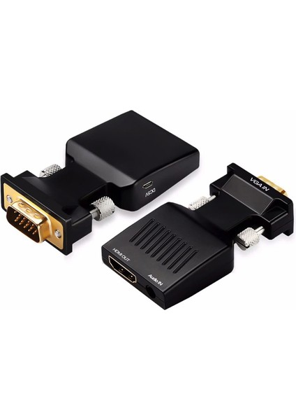 VGA HDMI Dönüştürücü Aktif VGA Audio To HDMI Çevirici VGA Erkek HDMI Dişi VGA In HDMI Out Converter