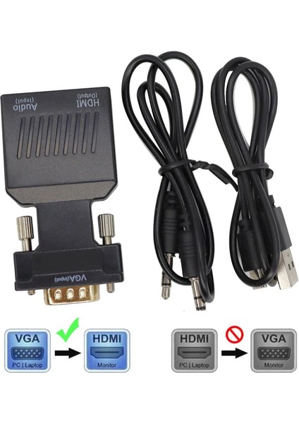 VGA HDMI Dönüştürücü Aktif VGA Audio To HDMI Çevirici VGA Erkek HDMI Dişi VGA In HDMI Out Converter