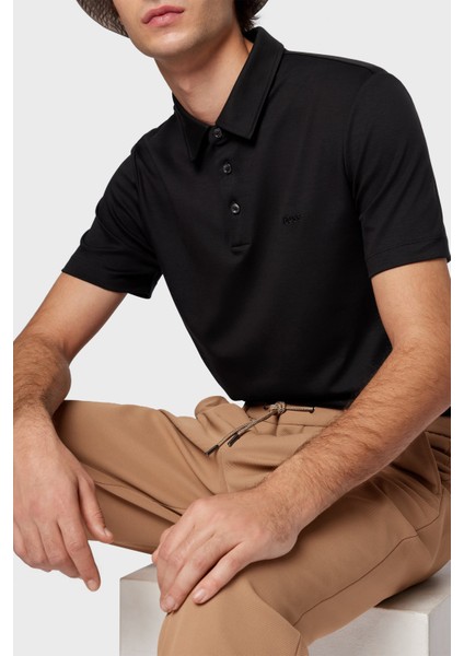 Organik Pamuklu Slim Fit Düğmeli Polo T Shirt Erkek Polo 50471335 001 fırsatları