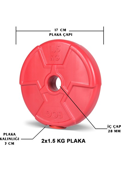 Özel Seri 1.5 kg Kırmızı Plaka-2 Adet
