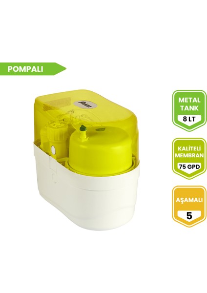 Sarı 5 Aşamalı Pompalı Su Arıtma Cihazı fiyatları