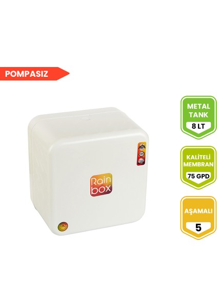 Beyaz 5 Aşamalı Pompasız Su Arıtma Cihazı