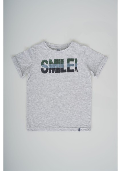 Erkek Çocuk Fun Smile Değişen Pullu Kısa Kol Tişört