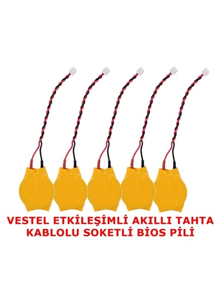 Vestel Etkileşimli Faz-1 Akıllı Tahta CR2032 Kablolu Soketli Bios Pili 5'li