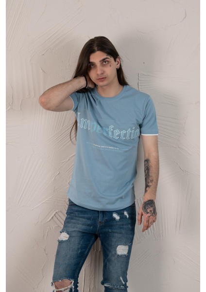 Slimfit Baskılı Sıfır Yaka Erkek Penye T-Shirt fiyatları