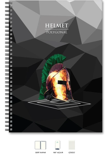 A4 Defter Çizgili 200 syf Kask Polygonal