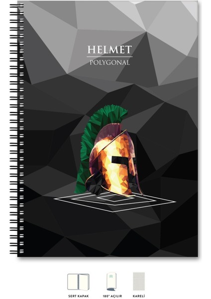 A4 Defter Kareli 200 syf Kask Polygonal