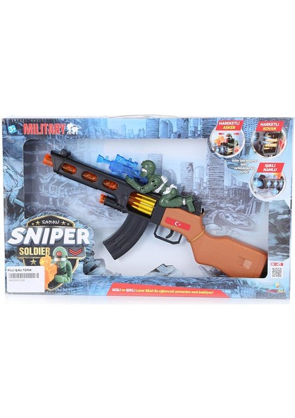 Can Ali Toys Sesli Işıklı Oyuncak Tüfek - Sniper Soldier Tüfek - Erkek Oyuncak - Türkiye Lazer Tüfek