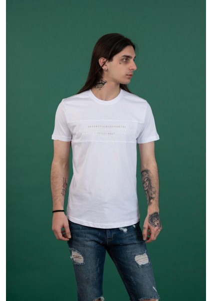 Slimfit Baskılı Sıfır Yaka Erkek Penye T-Shirt modelleri