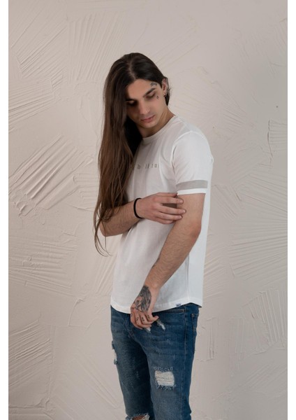 Slimfit Baskılı Sıfır Yaka Erkek Penye T-Shirt