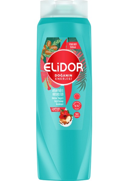 Doğanın Enerjisi Saç Bakım Şampuanı Argan Yağı Hibiskus Özü 500 ml