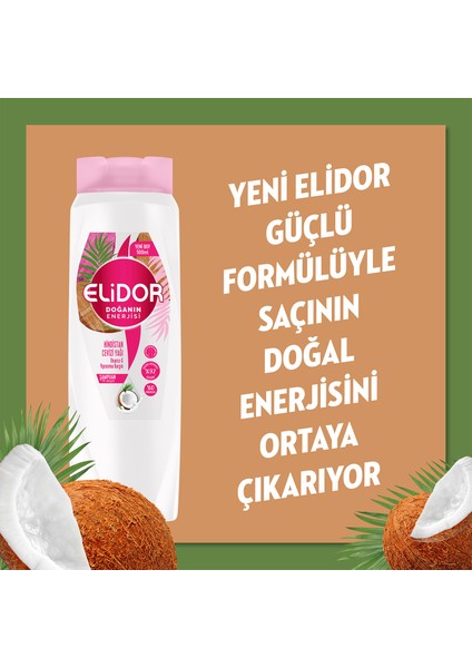 Doğanın Enerjisi Saç Bakım Şampuanı Hindistan Cevizi Yağı Onarıcı ve Yıpranma Karşıtı 500 ml