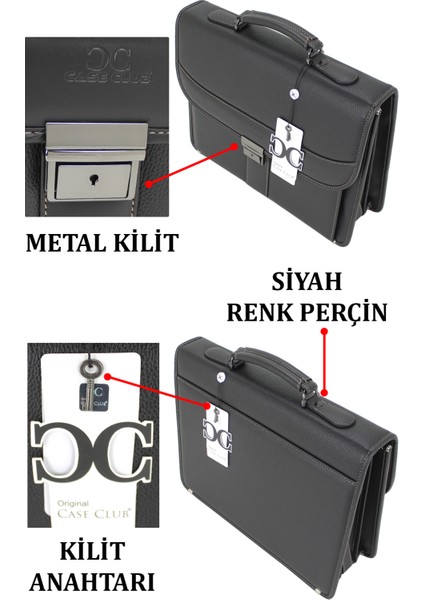 Case Club Evrak Çantası 15,6 Inç Laptop Bölmeli Omuz Askılı Taban Korumalı