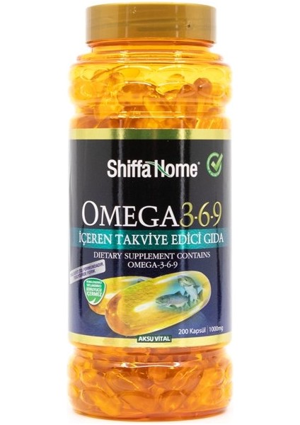 Aksu Vital Shiffa Home Omega 3 - 6 - 9 200 Kapsül - 1000 mg