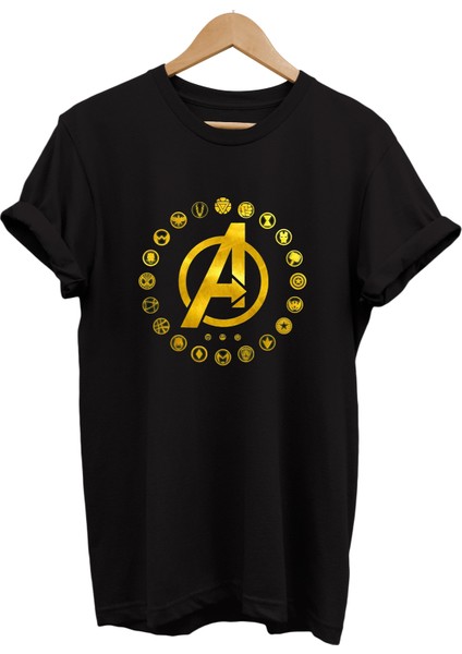 Marvel Avengers Baskılı %100 Pamuk Oversize T-Shirt Büyük Beden Tişört