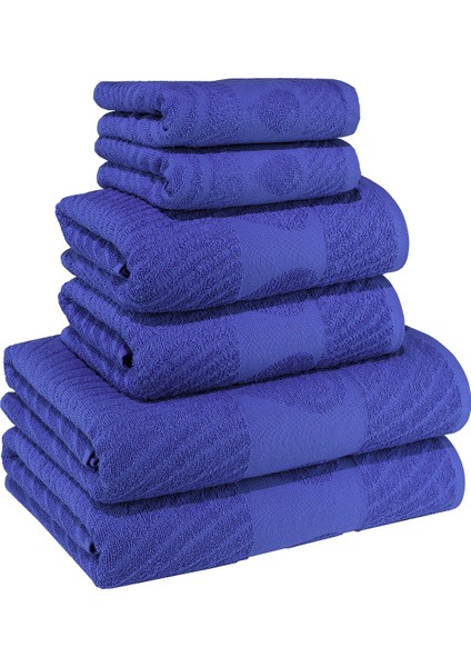 Su Damlası Desenli Pamuk Banyo Havlu Seti 12 Adet, 4 Banyo Havlusu, 4 El Havlusu, ve 4 Yüz Havlusu, -Comfort- Açık Mavi, Mavi, fırsatları