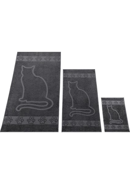 Kedi Desenli Pamuk Banyo Havlu Seti 12 Adet, 4 Banyo Havlusu, 4 El Havlusu, ve 4 Yüz Havlusu, -Comfort- Coolgri7, COOLGRI11, fırsatları