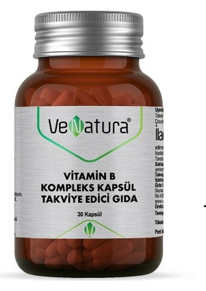 Vitamin B Kompleks Kapsül Takviye Edici Gıda 30 Kapsül