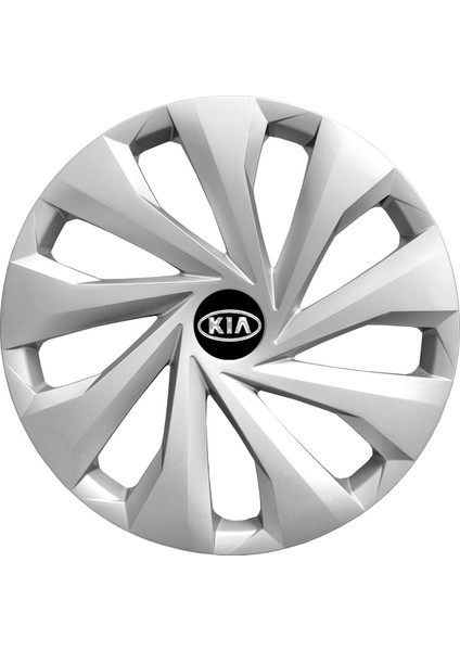 Kia Pride 15 Inç Jant Kapağı Amblemli Gri 4'lü Set 130