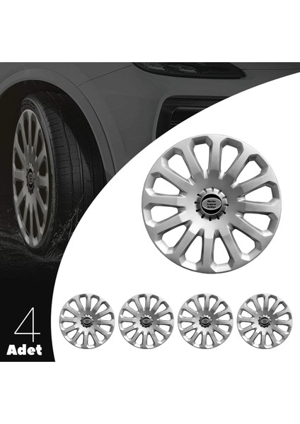 Ford Connect 15 Inç Jant Kapağı Amblemli Gri 4'lü Takım 121