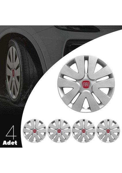 Tofaş Serçe 14 Inç Jant Kapağı Amblemli Gri 4'lü Set 105