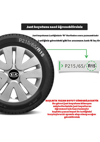 Kia Picanto 14 Inç Jant Kapağı Amblemli Gri 4'lü Set 105