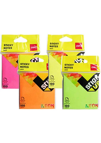 A02302 Yapışkanlı Not Kağıdı 76X76 100 Yaprak Neon