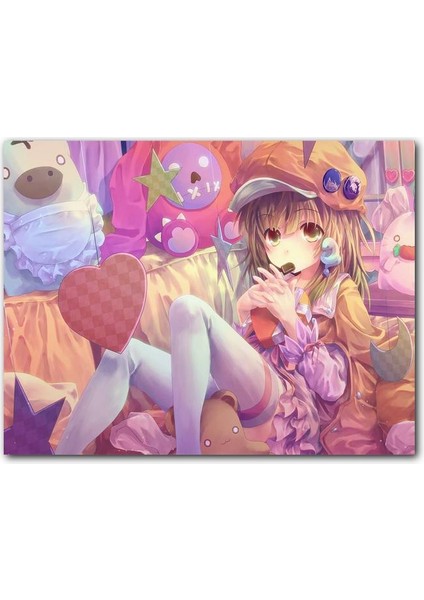 Cakatablo Anime Karakteri Şapkalı Kız ve Oyuncakları