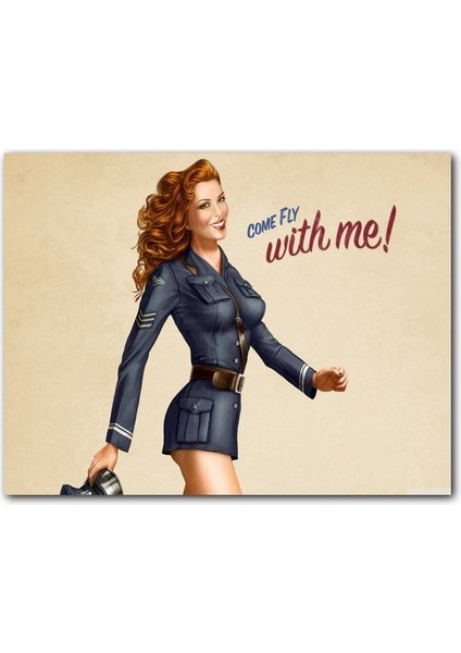 Cakatablo Come Fly With Me Stil Pin Up Kızı Görseli