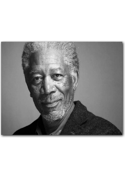 Cakatablo Morgan Freeman Siyah Beyaz Yakın Çekim Portre
