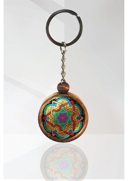 Mandala Ahşap Anahtarlık