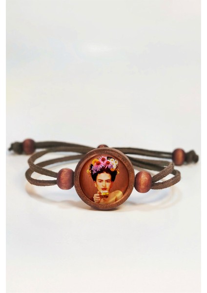 Frida Kahlo Ahşap Bileklik
