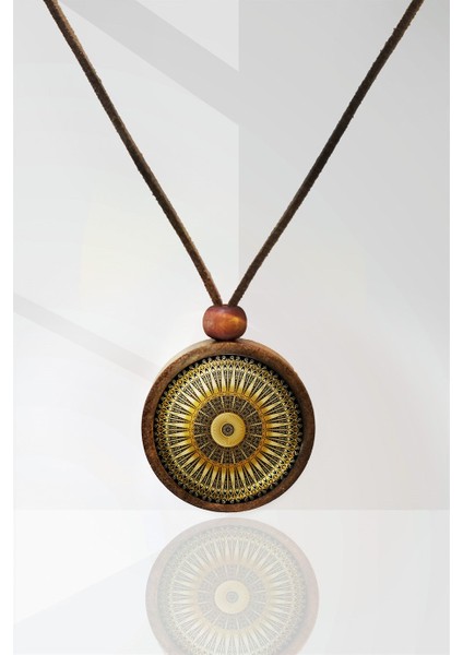 Arabesk Motif Ahşap Kolye